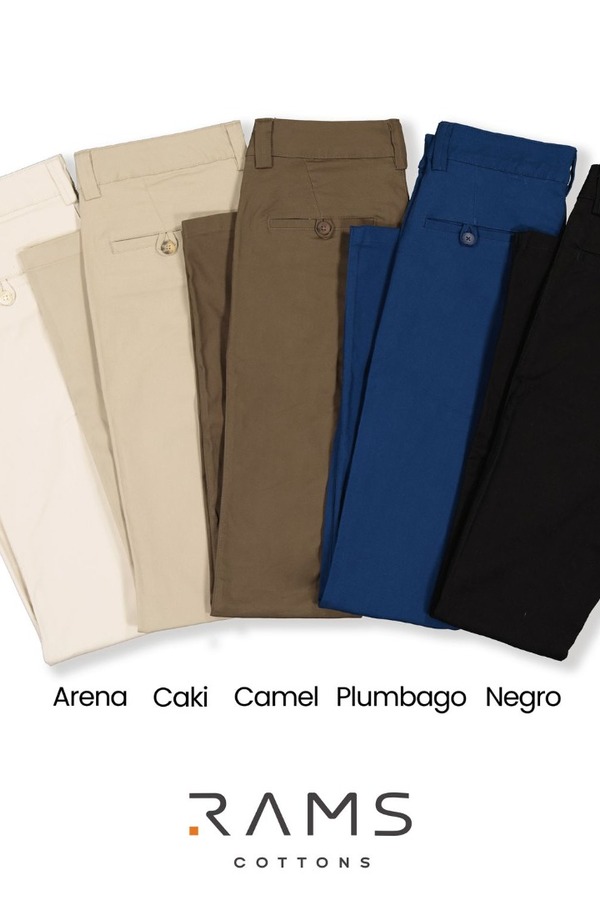 Pantalones Chinos Color Arena Slim Fit De Algodón Para Caballero